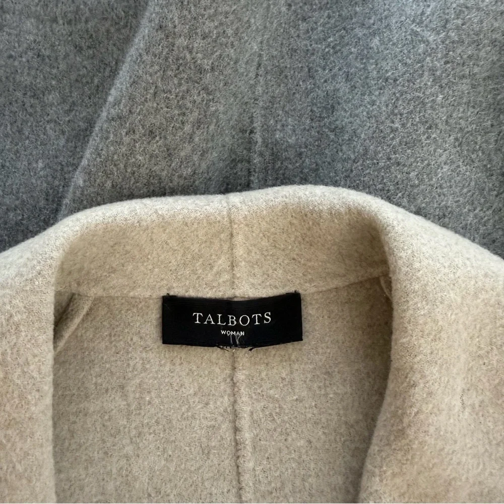 Talbots two-tone open front jacket Cardigan Wool  oversized lightweight Size 1X